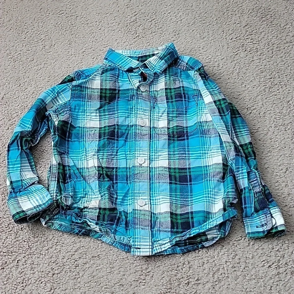 The Children's Place Toddler Boy's Plaid Button Up Long Sleeve Shirt